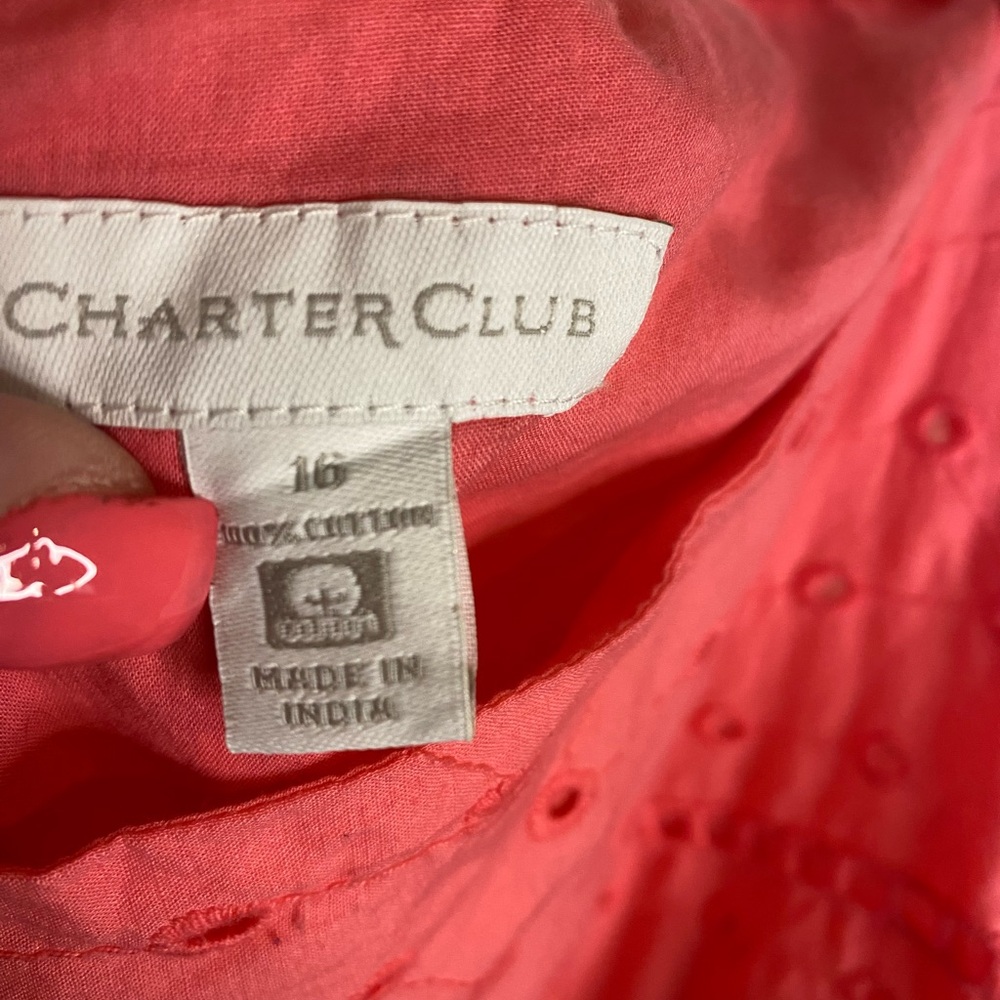 Charter Club dress 100% cotton size 16 - Picture 2 of 2